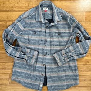 Marine Layer Striped Flannel Wool Cotton Med Lrg long sleeve shirt